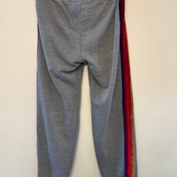 Aviator Nation Gray Joggers with Velvet Red and Gold Stripes - Picture 2 of 5